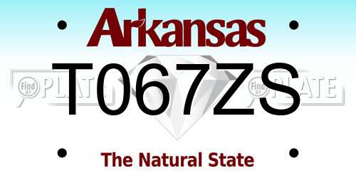 T067ZS Arkansas License Plate