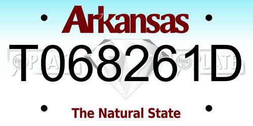 T068261D Arkansas License Plate
