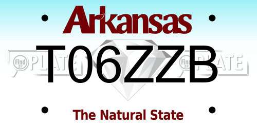 T06ZZB Arkansas License Plate