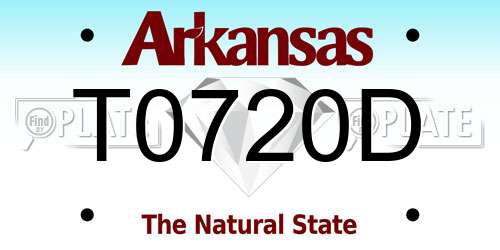 T0720D Arkansas License Plate