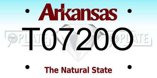 T0720O Arkansas License Plate