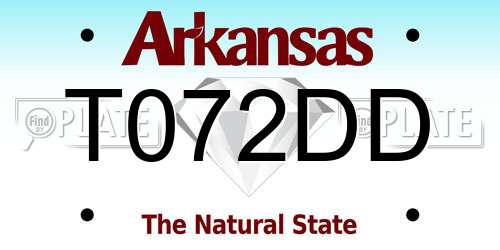 T072DD Arkansas License Plate