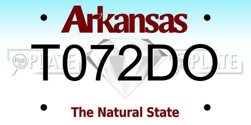 T072DO Arkansas License Plate
