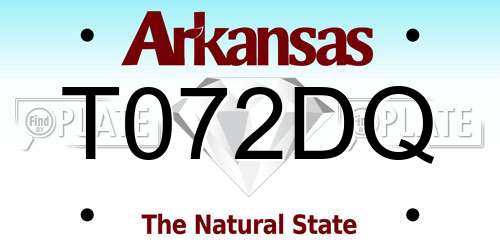 T072DQ Arkansas License Plate