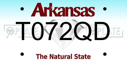T072QD Arkansas License Plate