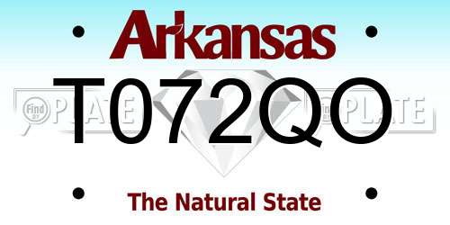 T072QO Arkansas License Plate
