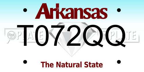 T072QQ Arkansas License Plate