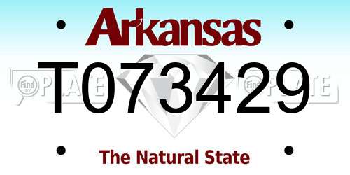 T073429 Arkansas License Plate