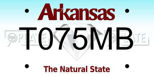 T075MB Arkansas License Plate