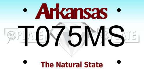 T075MS Arkansas License Plate