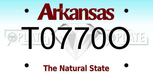 T0770O Arkansas License Plate
