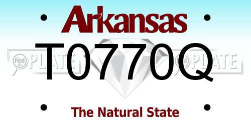 T0770Q Arkansas License Plate