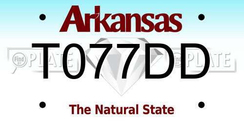 T077DD Arkansas License Plate