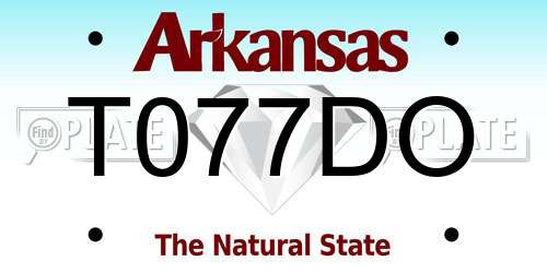 T077DO Arkansas License Plate