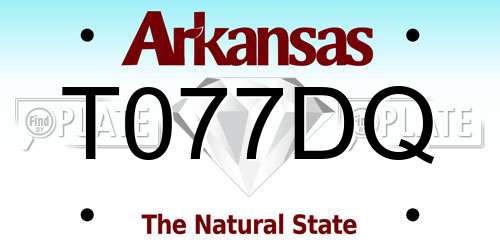 T077DQ Arkansas License Plate