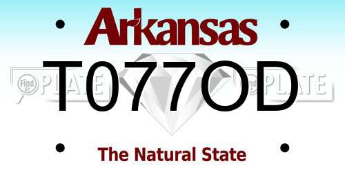 T077OD Arkansas License Plate