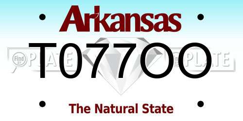 T077OO Arkansas License Plate