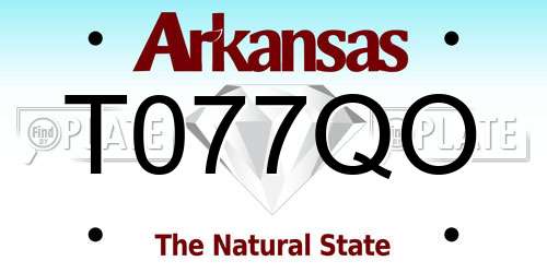 T077QO Arkansas License Plate