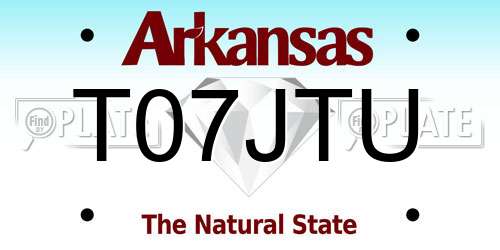 T07JTU Arkansas License Plate
