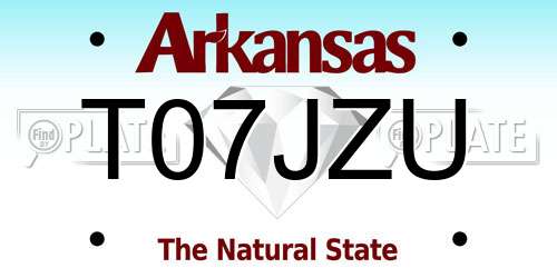 T07JZU Arkansas License Plate