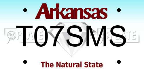 T07SMS Arkansas License Plate