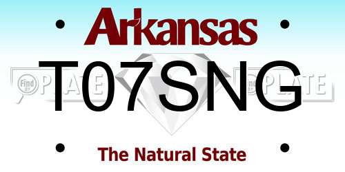 T07SNG Arkansas License Plate