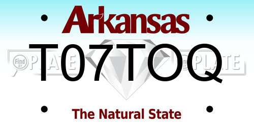 T07TOQ Arkansas License Plate