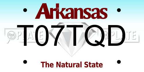 T07TQD Arkansas License Plate