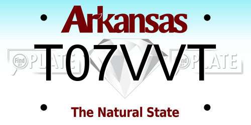 T07VVT Arkansas License Plate