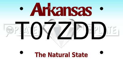 T07ZDD Arkansas License Plate