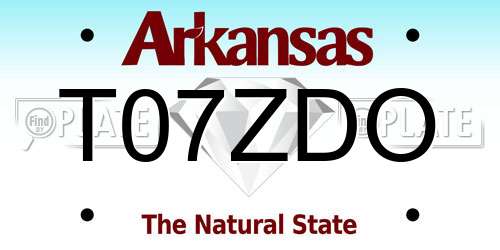 T07ZDO Arkansas License Plate
