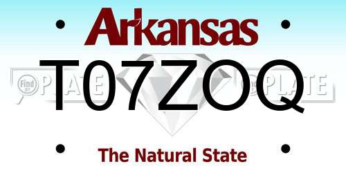 T07ZOQ Arkansas License Plate