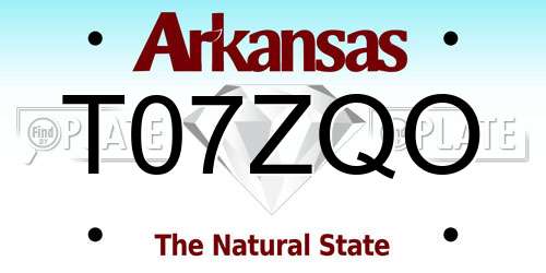 T07ZQO Arkansas License Plate