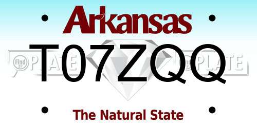 T07ZQQ Arkansas License Plate