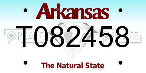T082458 Arkansas License Plate