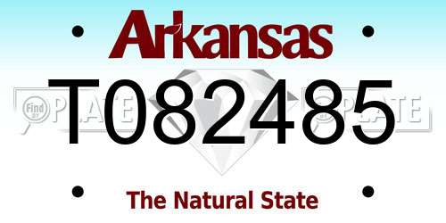 T082485 Arkansas License Plate