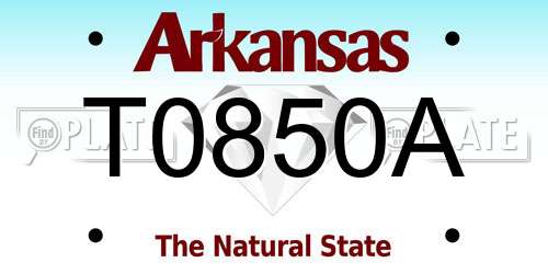 T0850A Arkansas License Plate