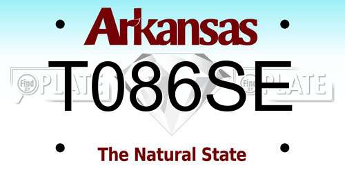 T086SE Arkansas License Plate