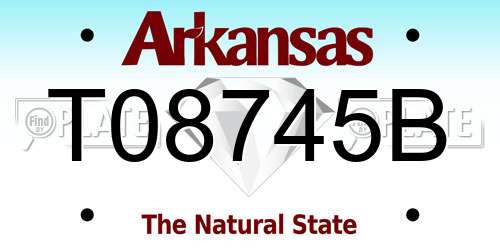 T08745B Arkansas License Plate