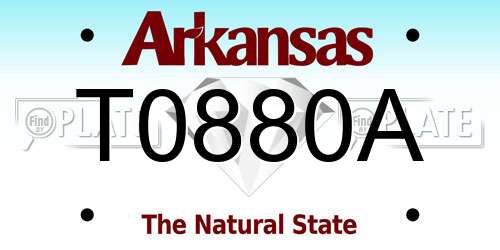 T0880A Arkansas License Plate