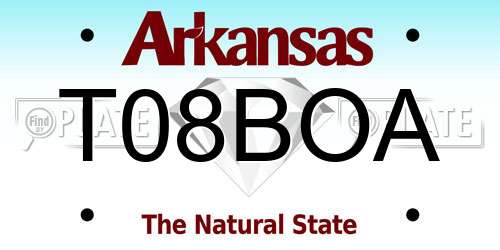 T08BOA Arkansas License Plate