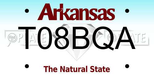 T08BQA Arkansas License Plate