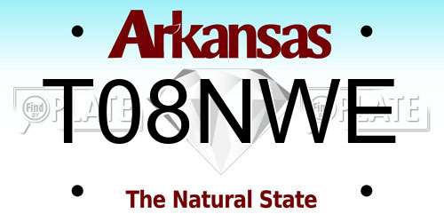 T08NWE Arkansas License Plate