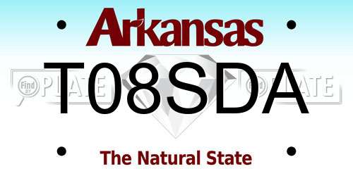 T08SDA Arkansas License Plate