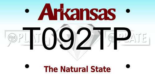 T092TP Arkansas License Plate
