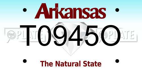 T0945O Arkansas License Plate