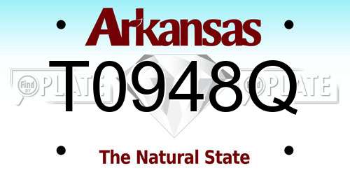 T0948Q Arkansas License Plate