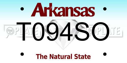 T094SO Arkansas License Plate