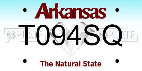 T094SQ Arkansas License Plate