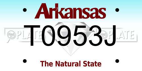 T0953J Arkansas License Plate